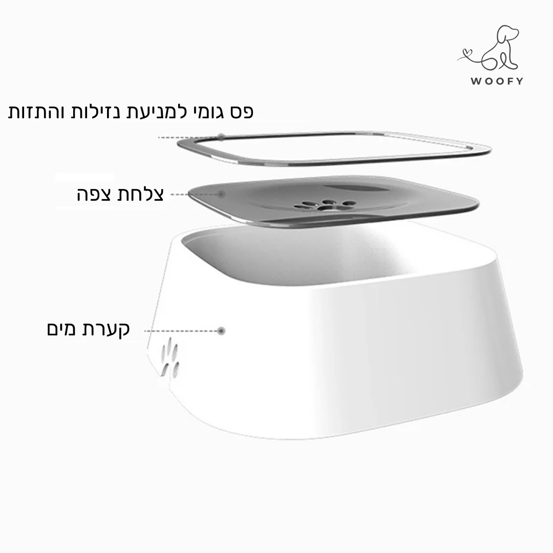 קערת מים חכמה עם השם של הכלב שלכם