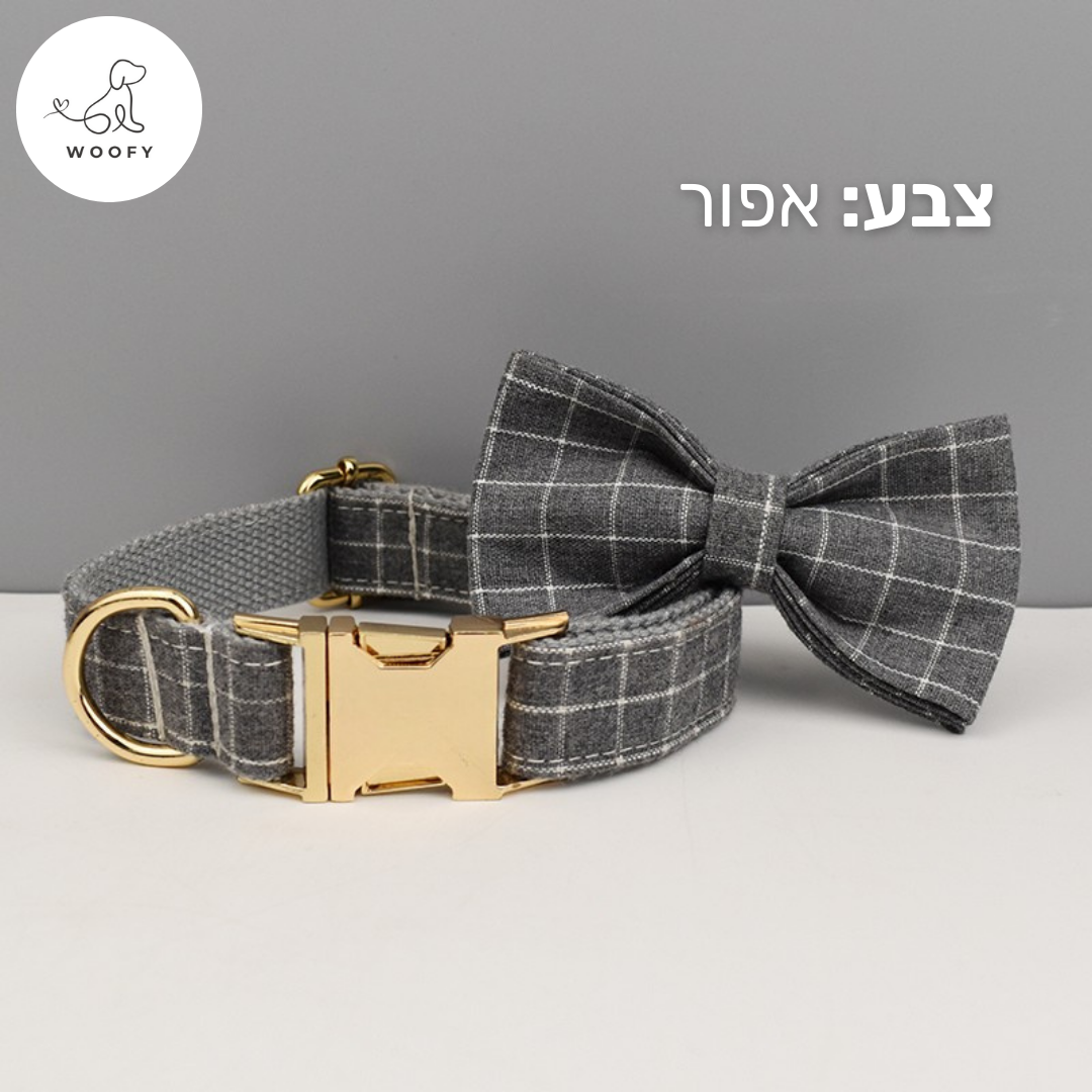 קולר מעוצב עם פפיון לכלב